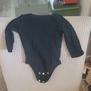 Garanimals Black Ribbed Long-Sleeve Baby Bodysuit